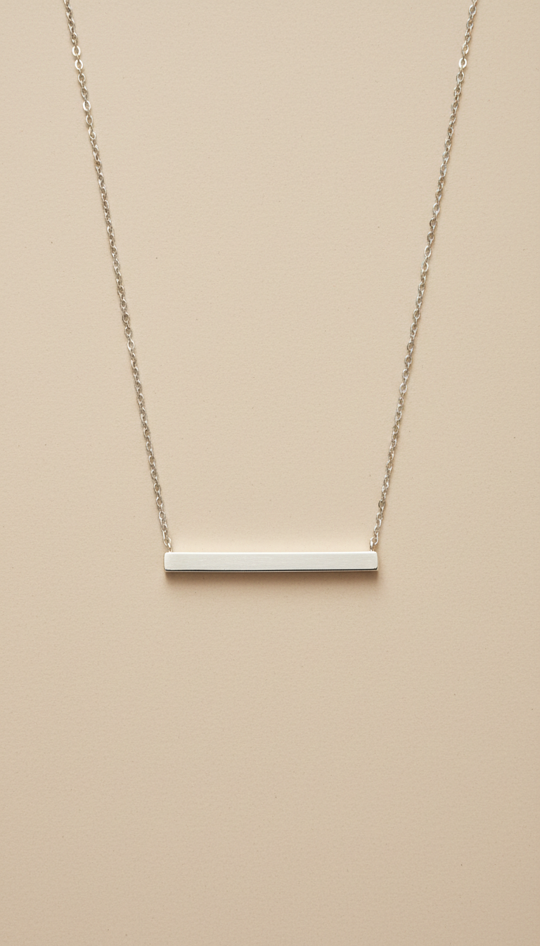 Collar barra minimalista en plata