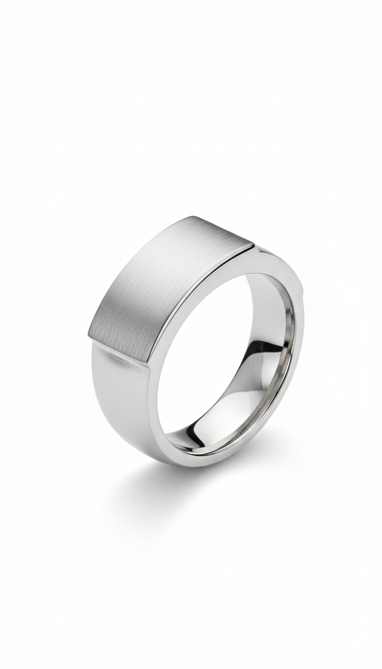 Anillo Urban Arc en plata pulida